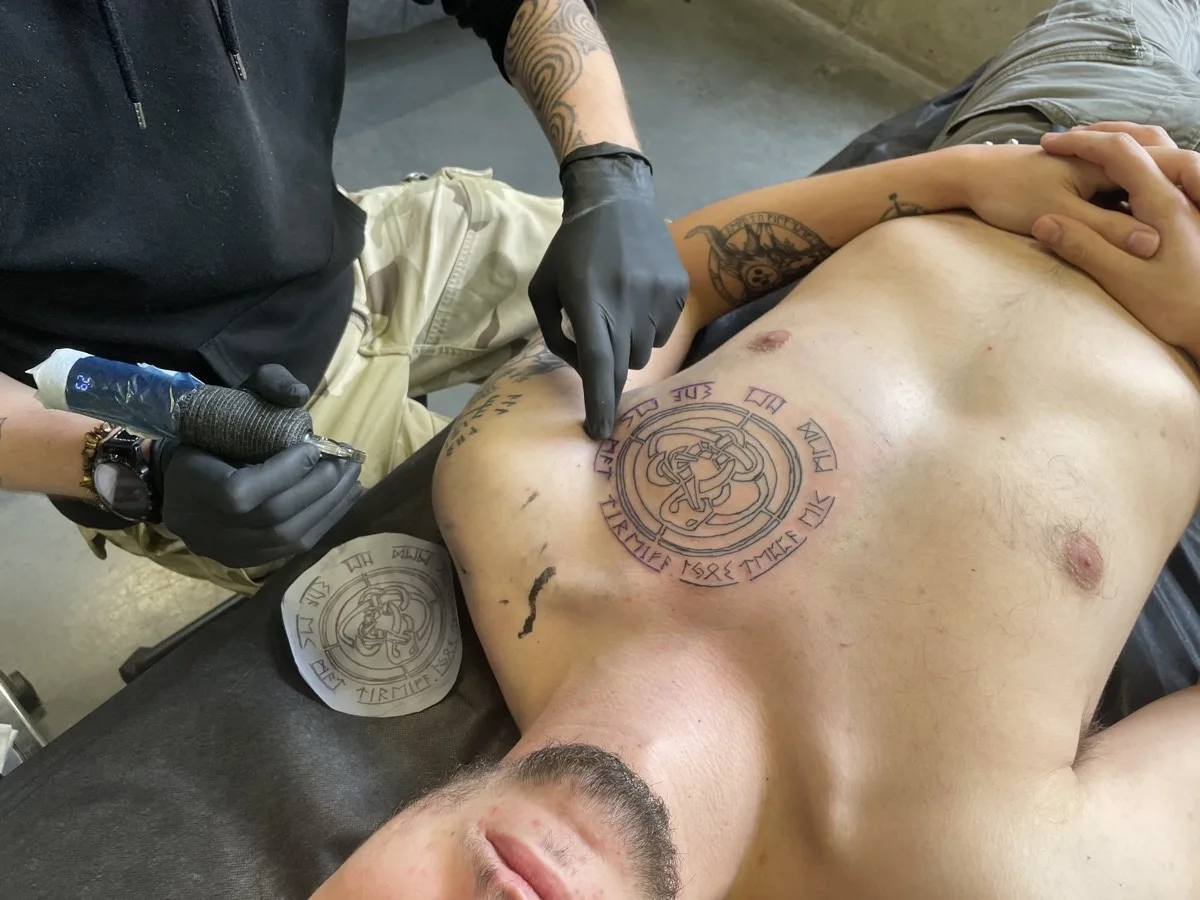 Blackwork lettering tattoo stencil