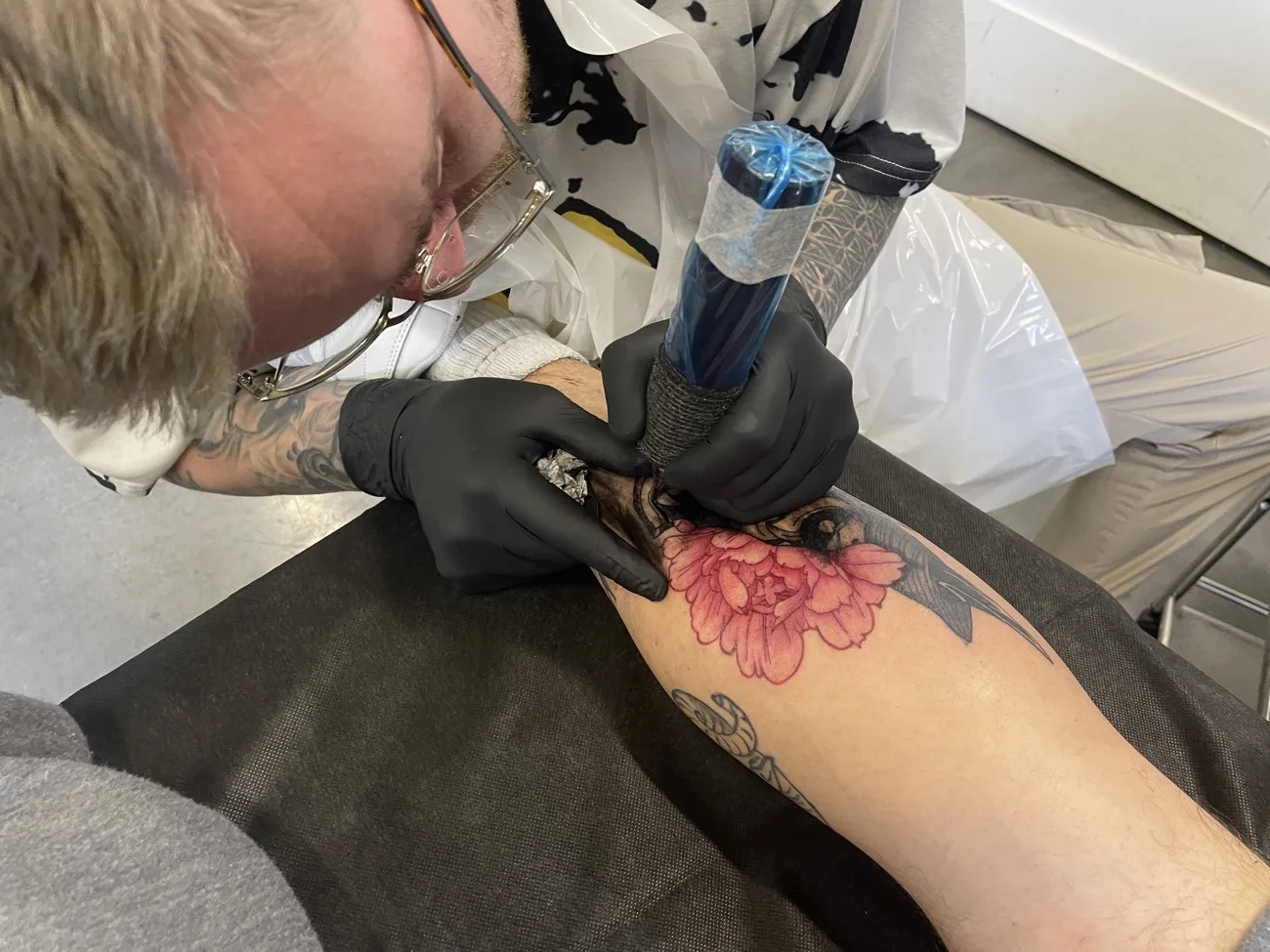 Peony floral colour tattoo