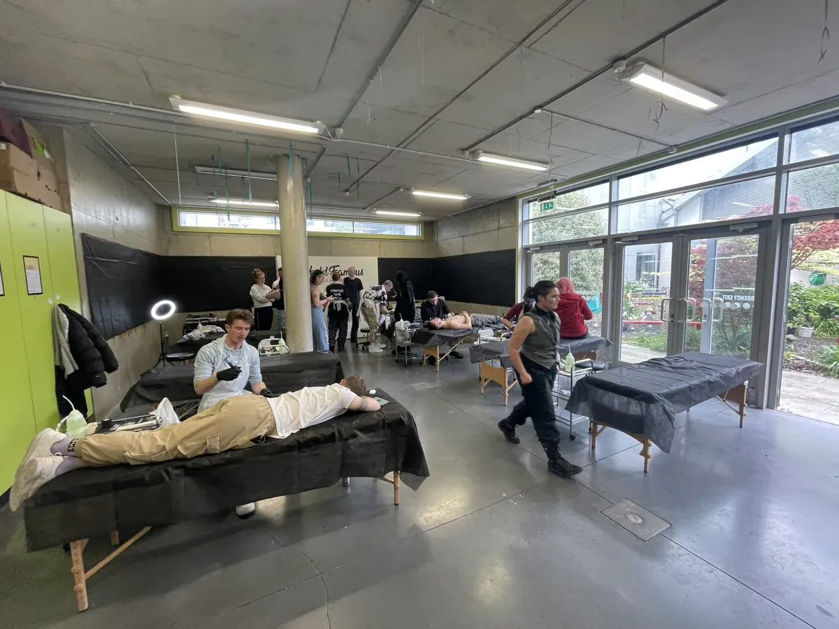 The Leeds Tattoo College studio floor